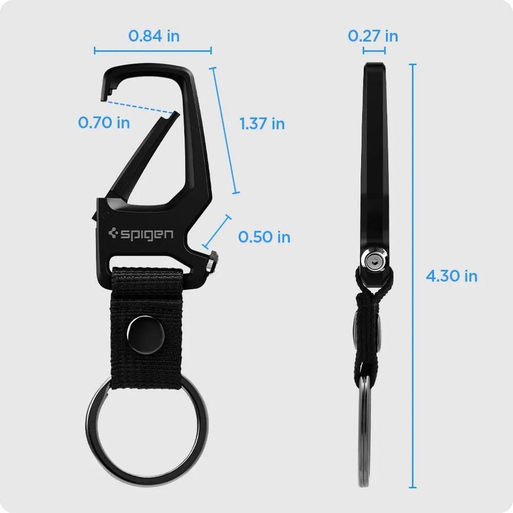 Spigen Life Carabiner Key Ring Clip, Car Keychain Clip, Bottle Opener Key Chain Ring for Men and Women