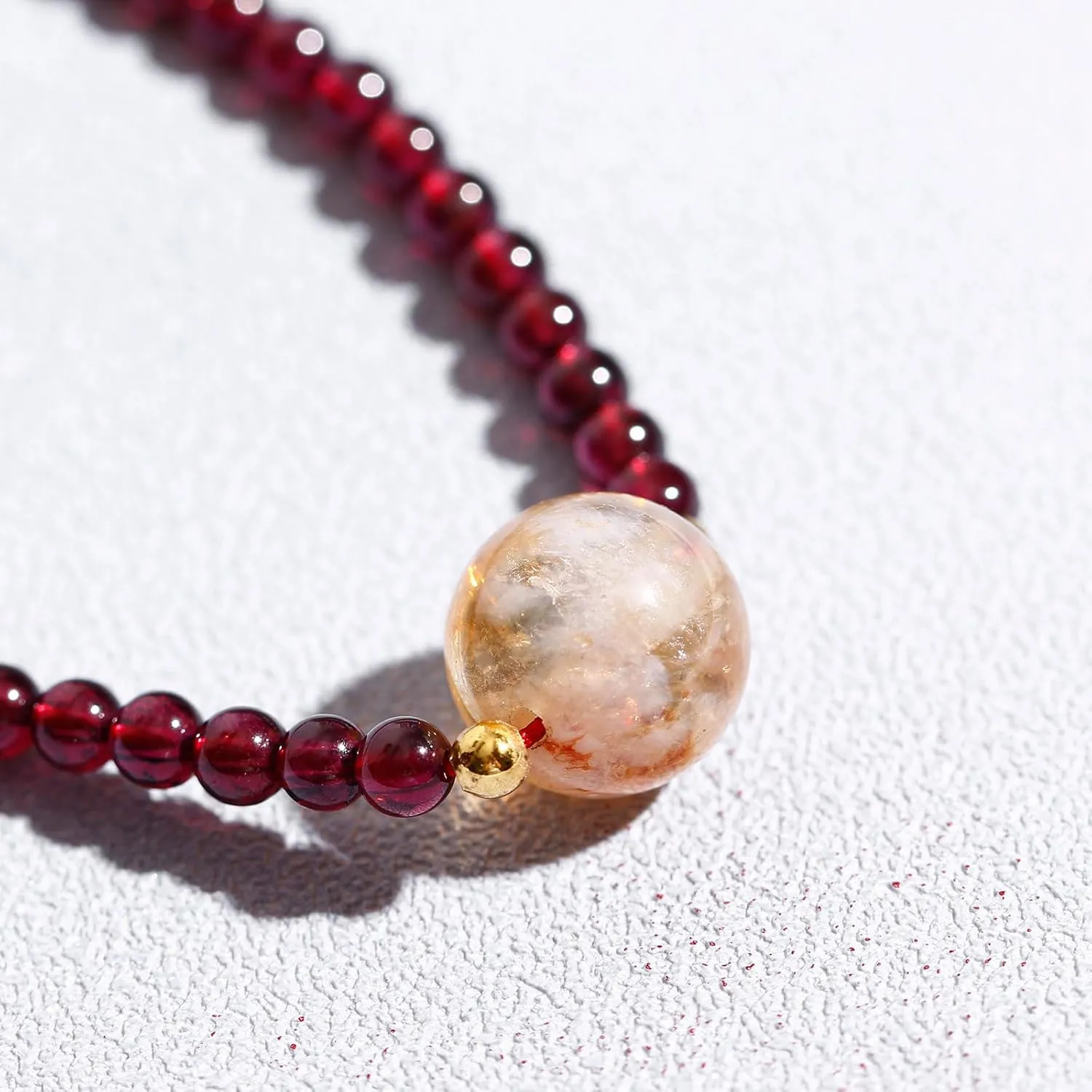 Spiritual Crystals and Stones Beaded Necklace Citrine Necklaces for Women Wealth Balance Adjustable Birthstone Jewelry Choker