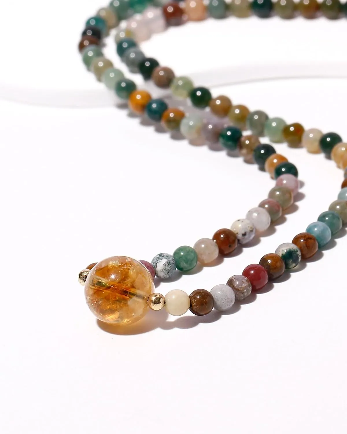 Spiritual Crystals and Stones Beaded Necklace Citrine Necklaces for Women Wealth Balance Adjustable Birthstone Jewelry Choker