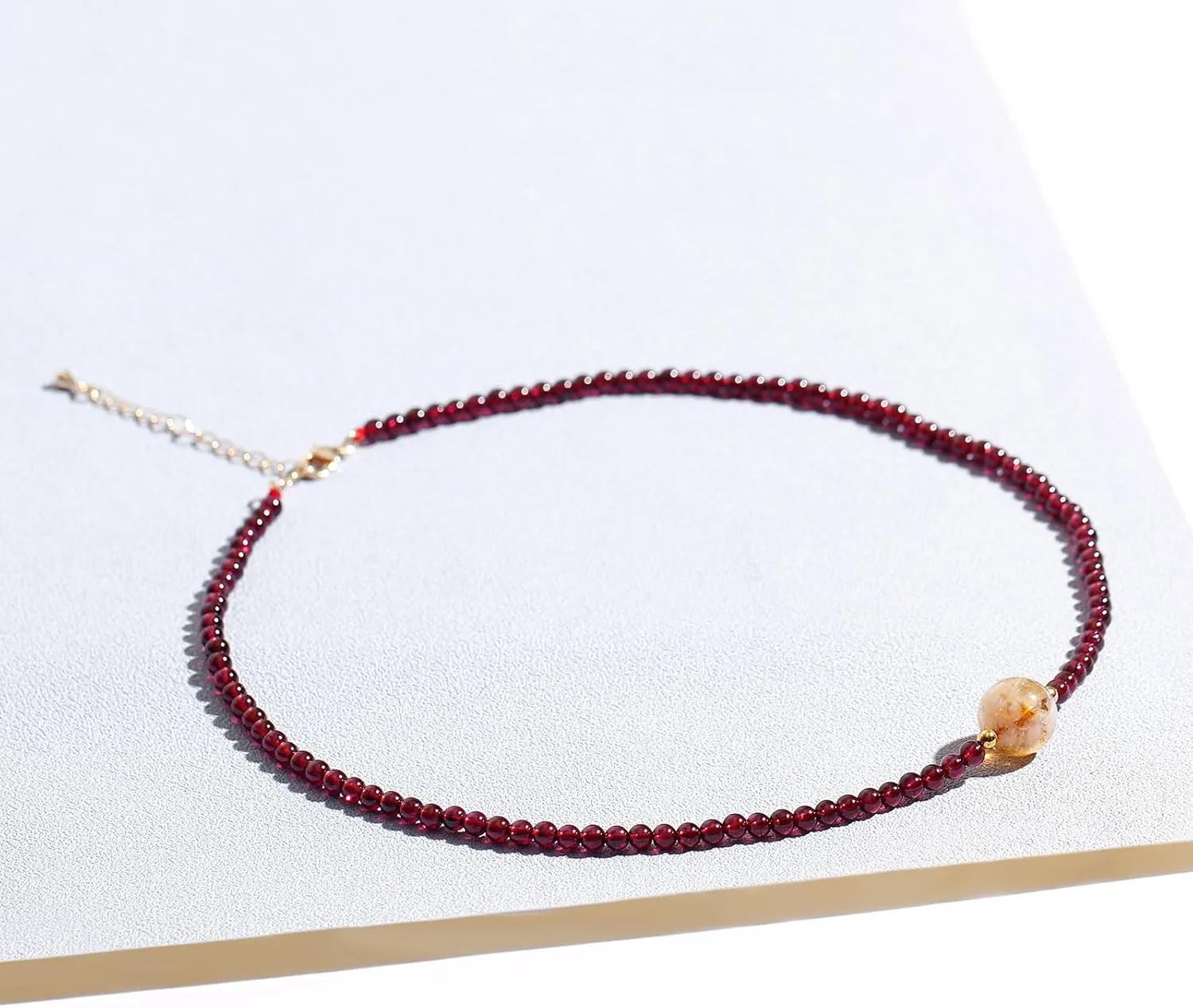 Spiritual Crystals and Stones Beaded Necklace Citrine Necklaces for Women Wealth Balance Adjustable Birthstone Jewelry Choker