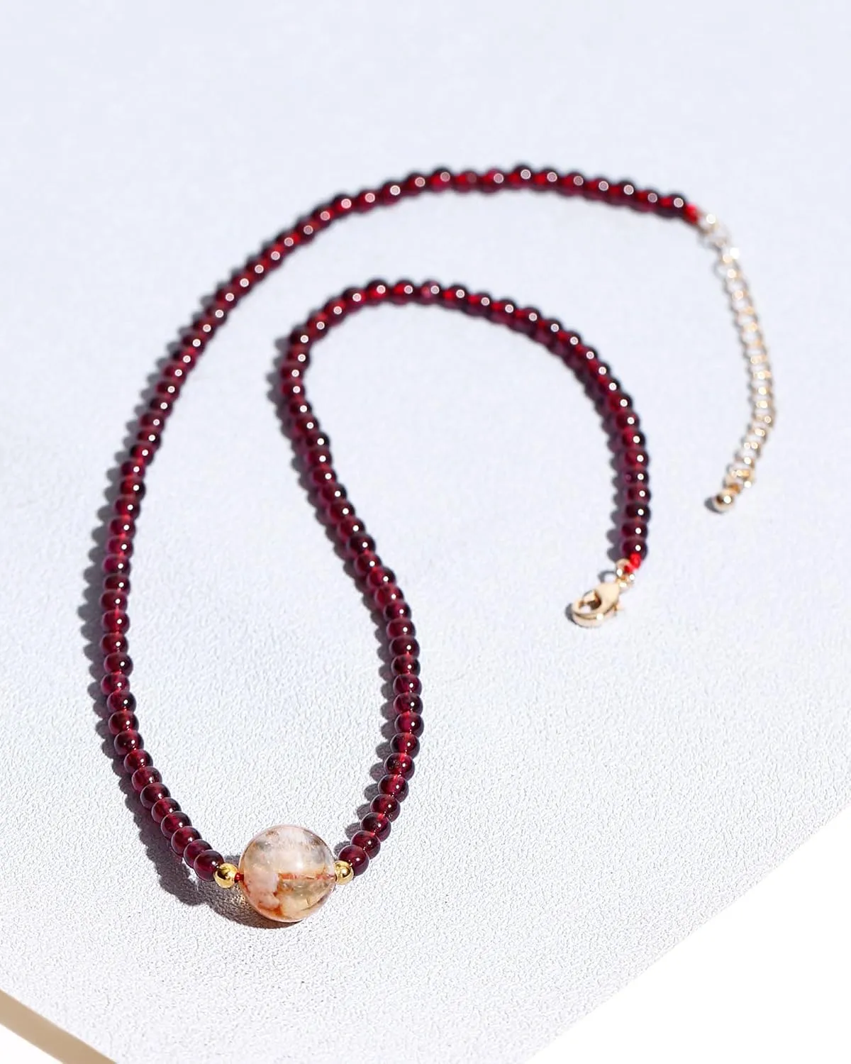 Spiritual Crystals and Stones Beaded Necklace Citrine Necklaces for Women Wealth Balance Adjustable Birthstone Jewelry Choker
