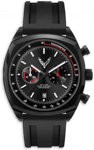 SR1 Performance C8 Corvette 42mm Chronograph Men's Watch - Water Resistant w/Silicone Strap