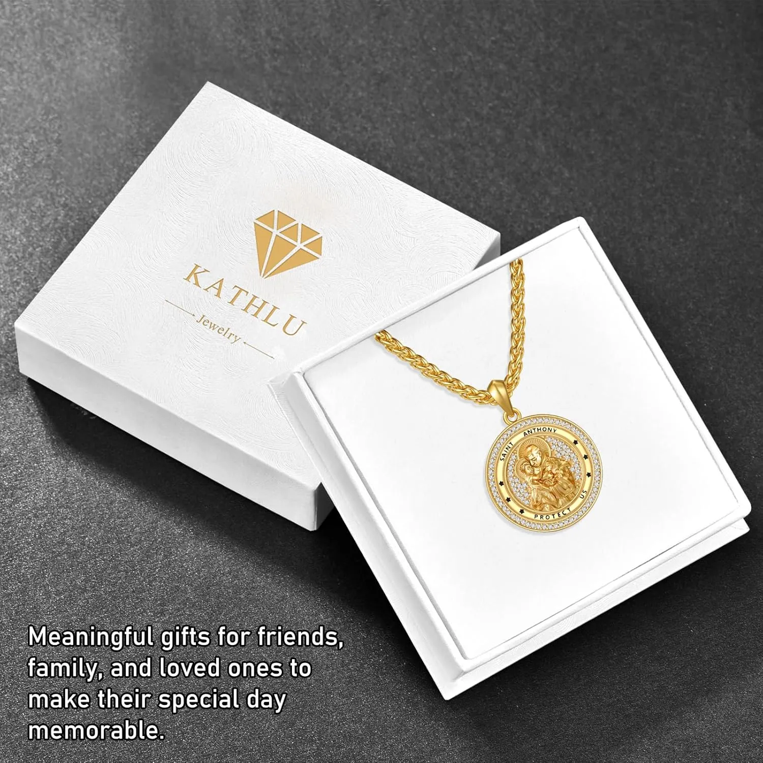 St Anthony Medal Necklace for Women Men Sterling Silver Saint Anthony Necklace Catholic Religious Protector Necklaces Jewelry Gifts