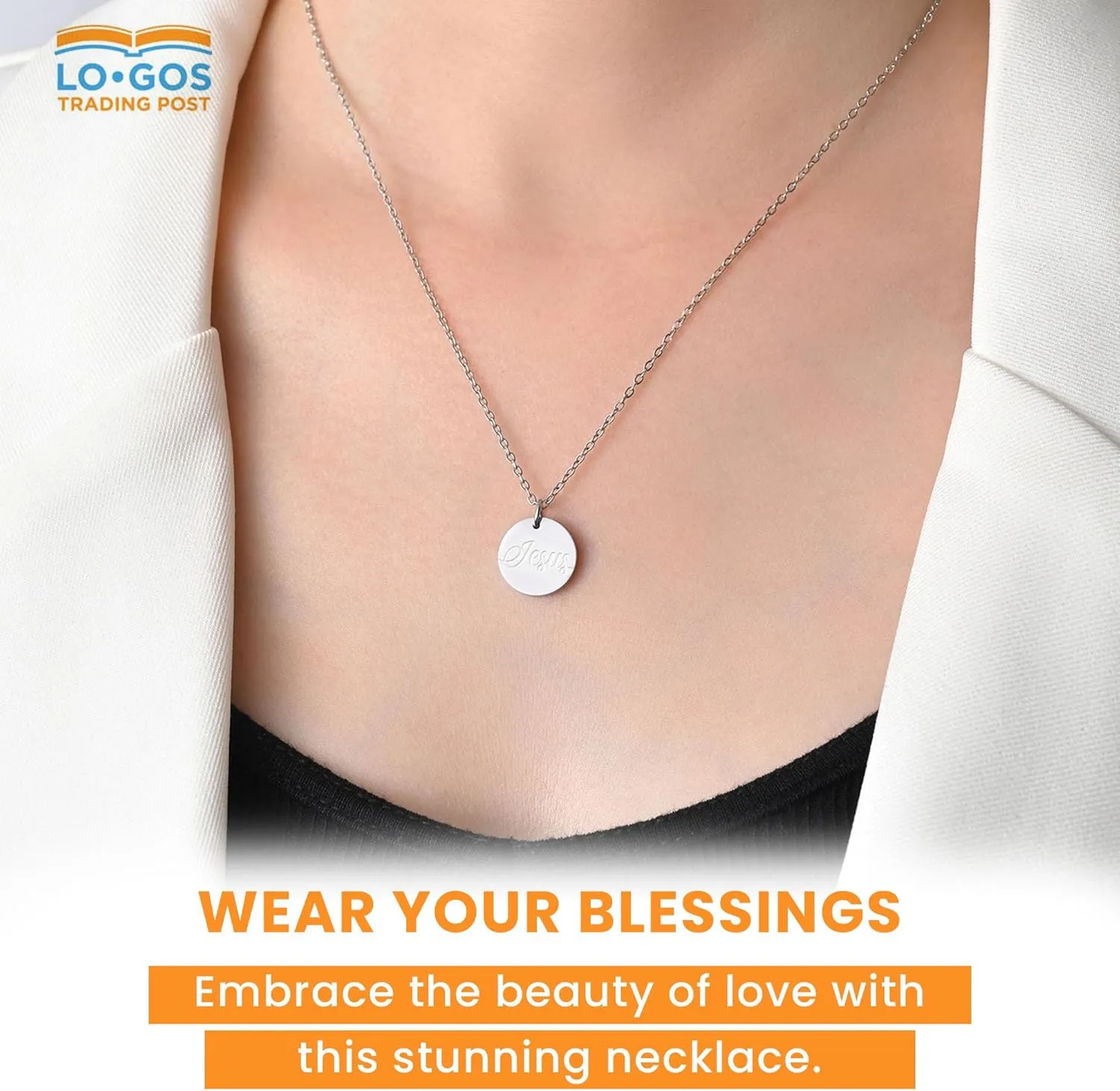 Stainless Steel Blessed Pendant Necklace with Inspirational Card & Envelope - Faith Jewelry for Women - Gift