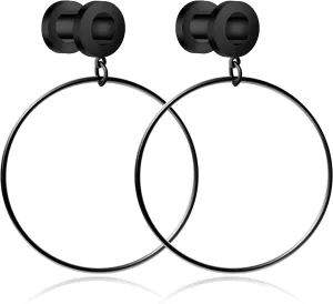 Stainless Steel Ear Tunnels with Nose Hoop Rings, 4-16mm, 2 Pieces
