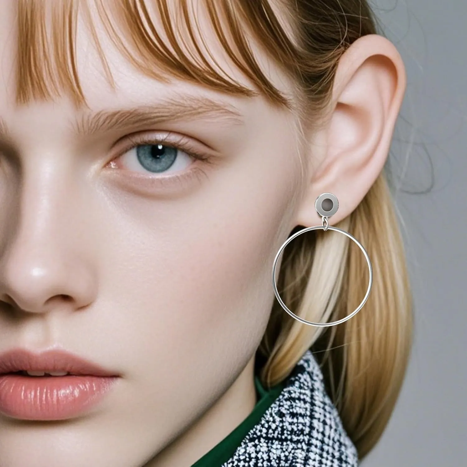 Stainless Steel Ear Tunnels with Nose Hoop Rings, 4-16mm, 2 Pieces