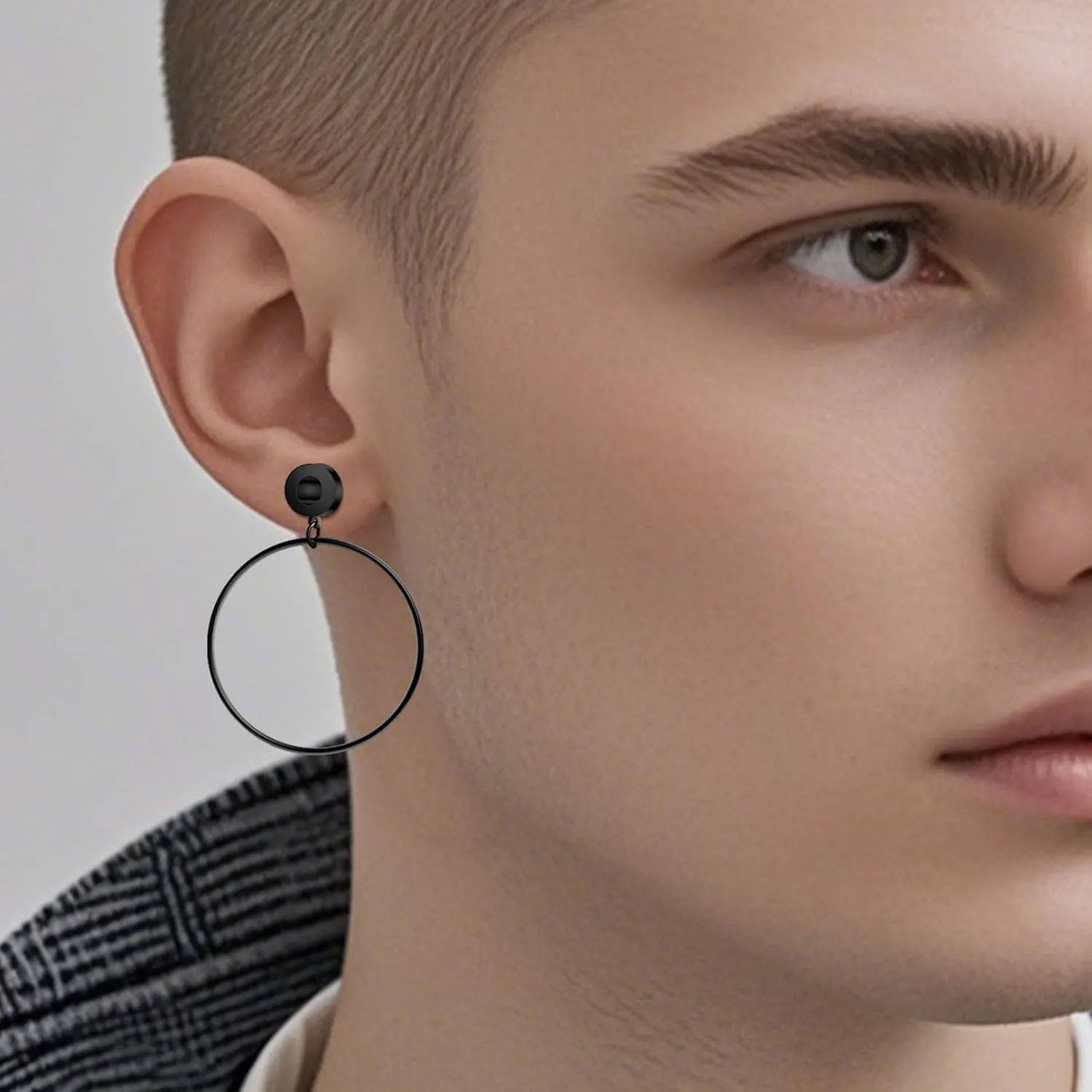 Stainless Steel Ear Tunnels with Nose Hoop Rings, 4-16mm, 2 Pieces