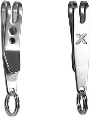 Stainless Steel Keychain Pocket Clip Multi-Purpose Pocket Suspension Clip and Key Ring Holder for EDC Outdoor Tools Multitools and Accessories