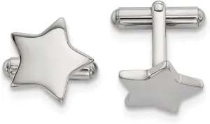 Stainless Steel Polished Star Cufflinks