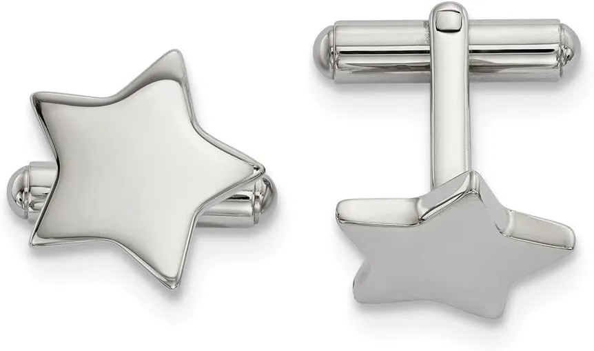 Stainless Steel Polished Star Cufflinks