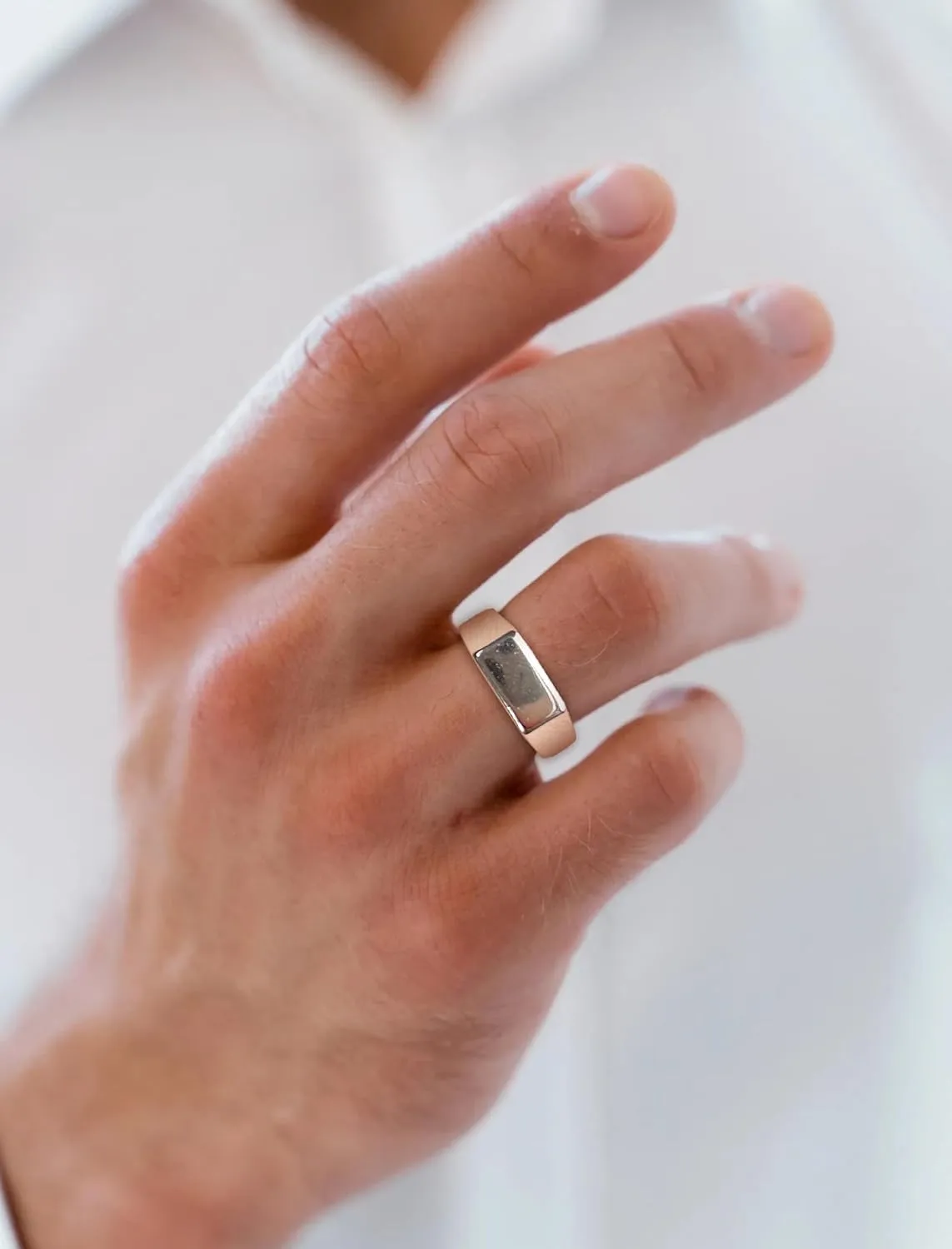 STARCHENIE Sterling Silver Signet Ring, 6mm Minimalist Wedding Band, Unisex Pinky Thumb Ring Size 7-12, Jewelry Gift for Men & Women