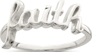 Sterling Silver Polished 'Faith' Ring - Jewelry By Sweet Pea
