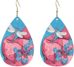 Stylish Drop-Shaped Acrylic Earrings Lightweight Printed Teardrop Dangle Earrings for Women (Dog Animal Pet)