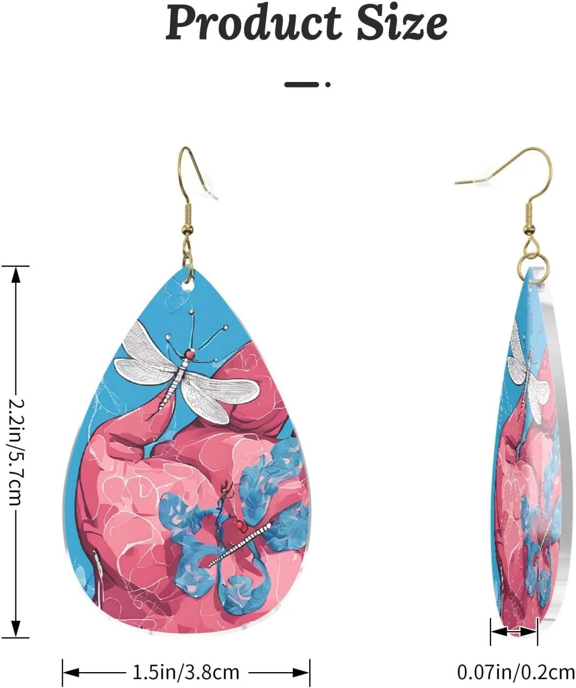 Stylish Drop-Shaped Acrylic Earrings Lightweight Printed Teardrop Dangle Earrings for Women (Dog Animal Pet)