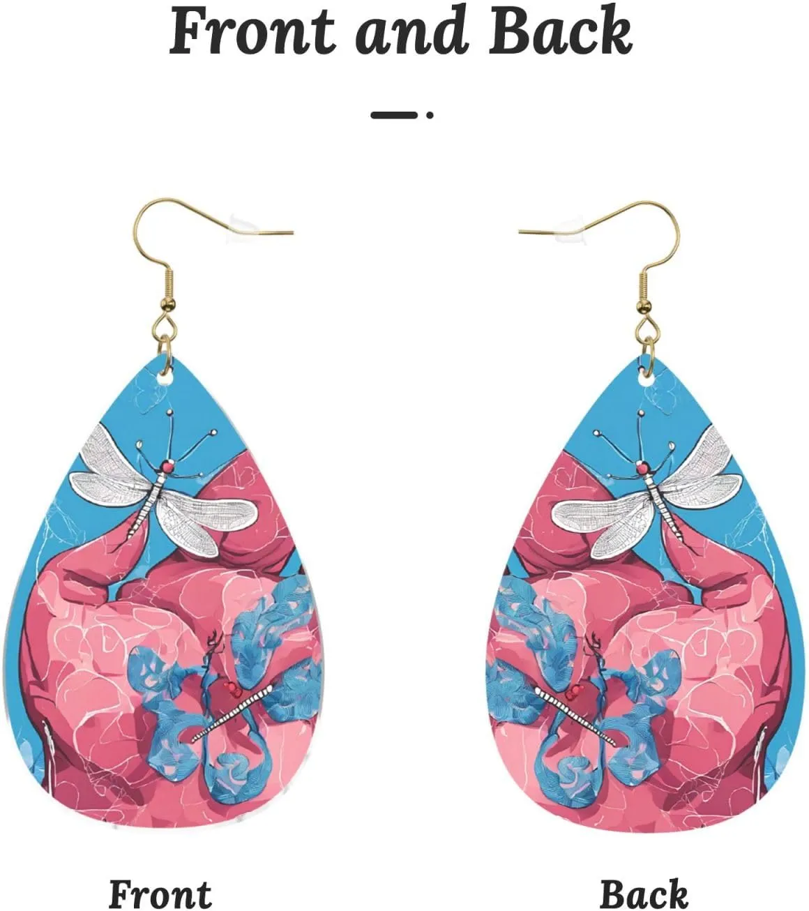 Stylish Drop-Shaped Acrylic Earrings Lightweight Printed Teardrop Dangle Earrings for Women (Dog Animal Pet)