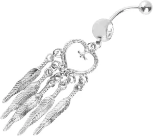 Stylish Tassel Navel Ring Stainless Steel Belly Button Piercing Anti- Jewelry Elegant Belly Ring Accessory