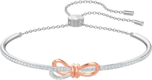 Swarovski Lifelong Bow Necklace and Bracelet Jewelry Collection, Clear Crystals, Rhodium Finish