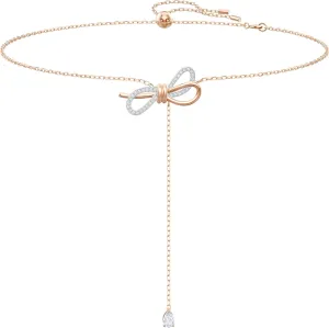 Swarovski Lifelong Bow Necklace and Bracelet Jewelry Collection, Clear Crystals, Rhodium Finish