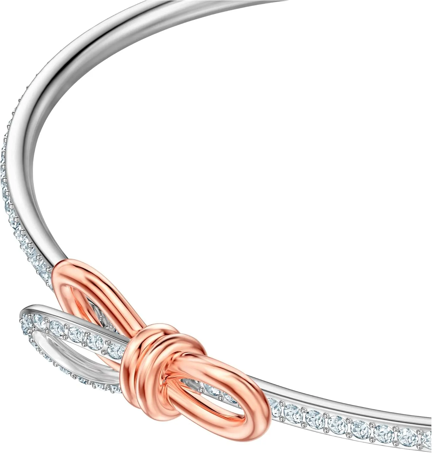 Swarovski Lifelong Bow Necklace and Bracelet Jewelry Collection, Clear Crystals, Rhodium Finish