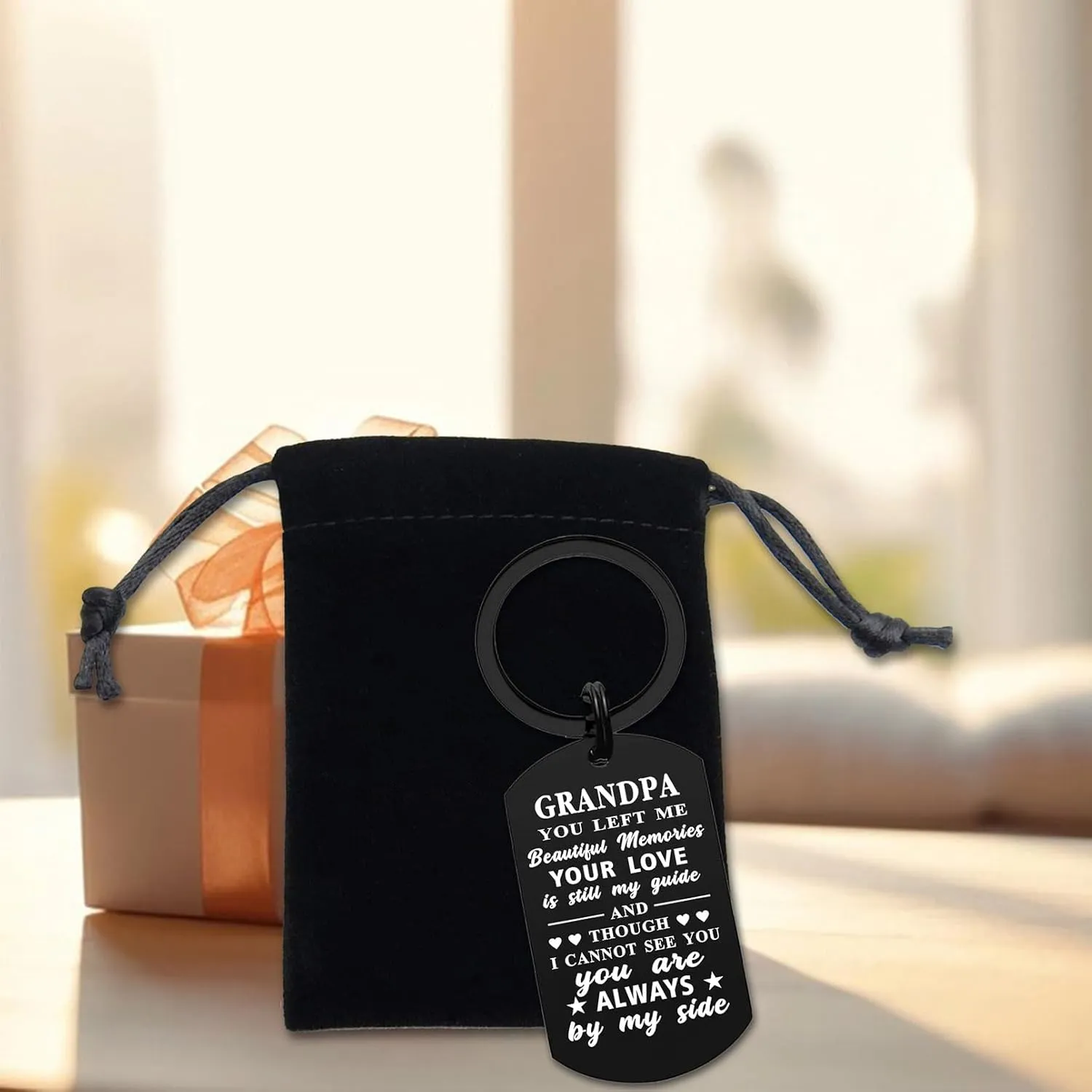 Sympathy Gifts for Loss of Dad Mom Grandpa Grandma Aunt Uncle Brother Sister Dog - Memorial Keychain Gift