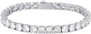 Tennis Bracelets for Women Trendy Dainty 14K Golden Silver Plated 5MM Pink Green Cubic Zirconia Brithstone Charm Bracelet for Men