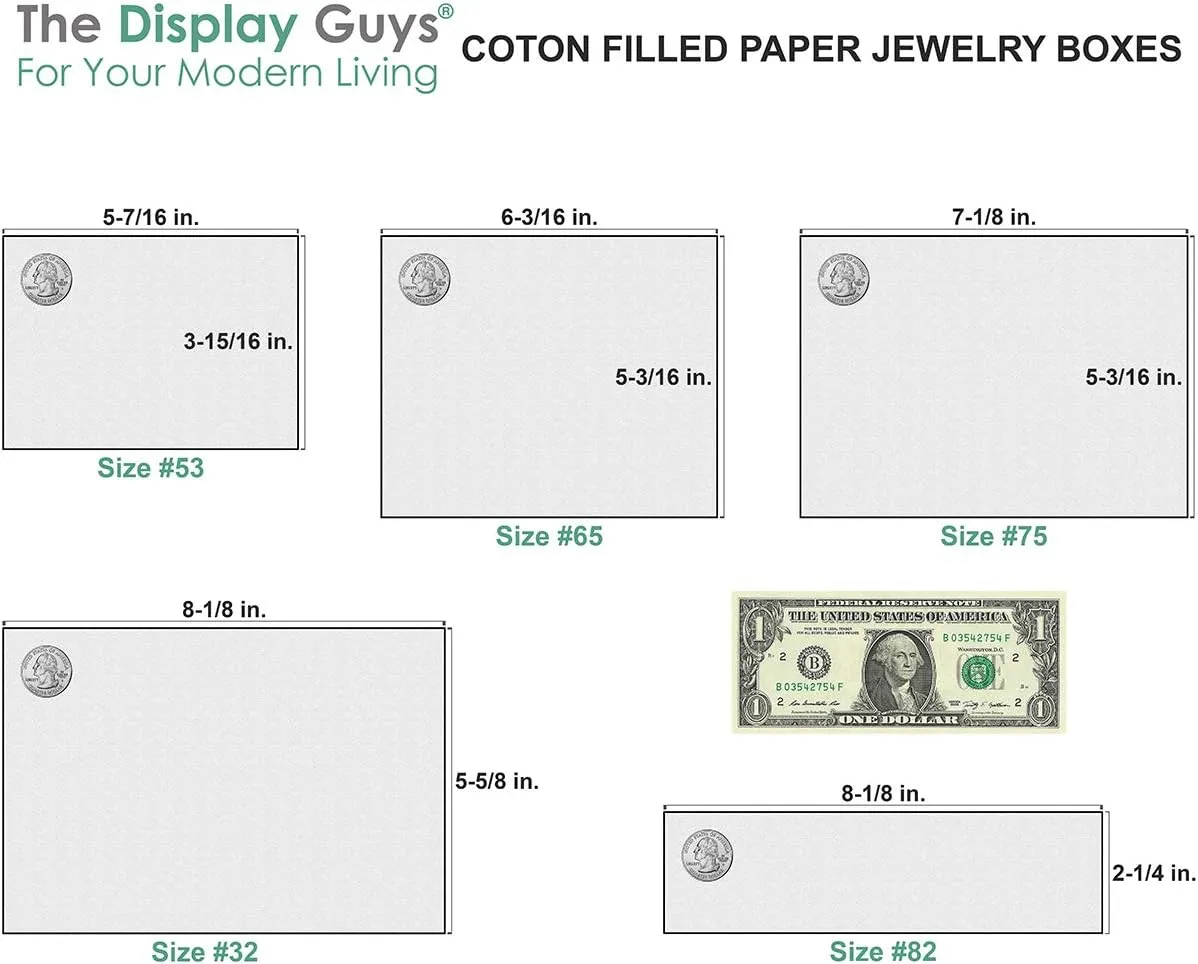 TheDisplayGuys - 25-Pack #33 Cotton Filled Cardboard Paper Jewelry Boxes Gift Case - Matte Red (3.5" x 3.5" x 1.0") - for Shipping or Storage