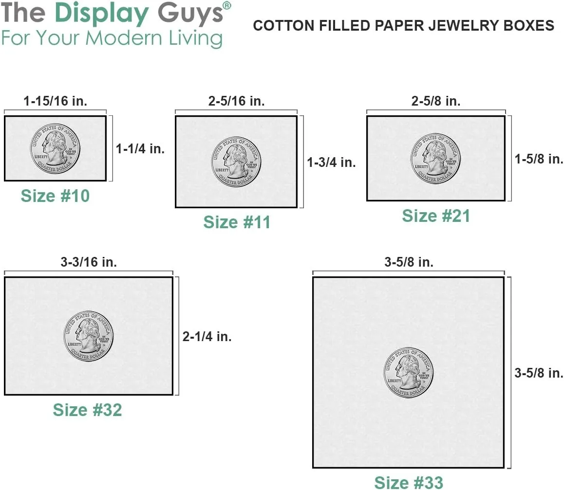 TheDisplayGuys - 25-Pack #33 Cotton Filled Cardboard Paper Jewelry Boxes Gift Case - Matte Red (3.5" x 3.5" x 1.0") - for Shipping or Storage