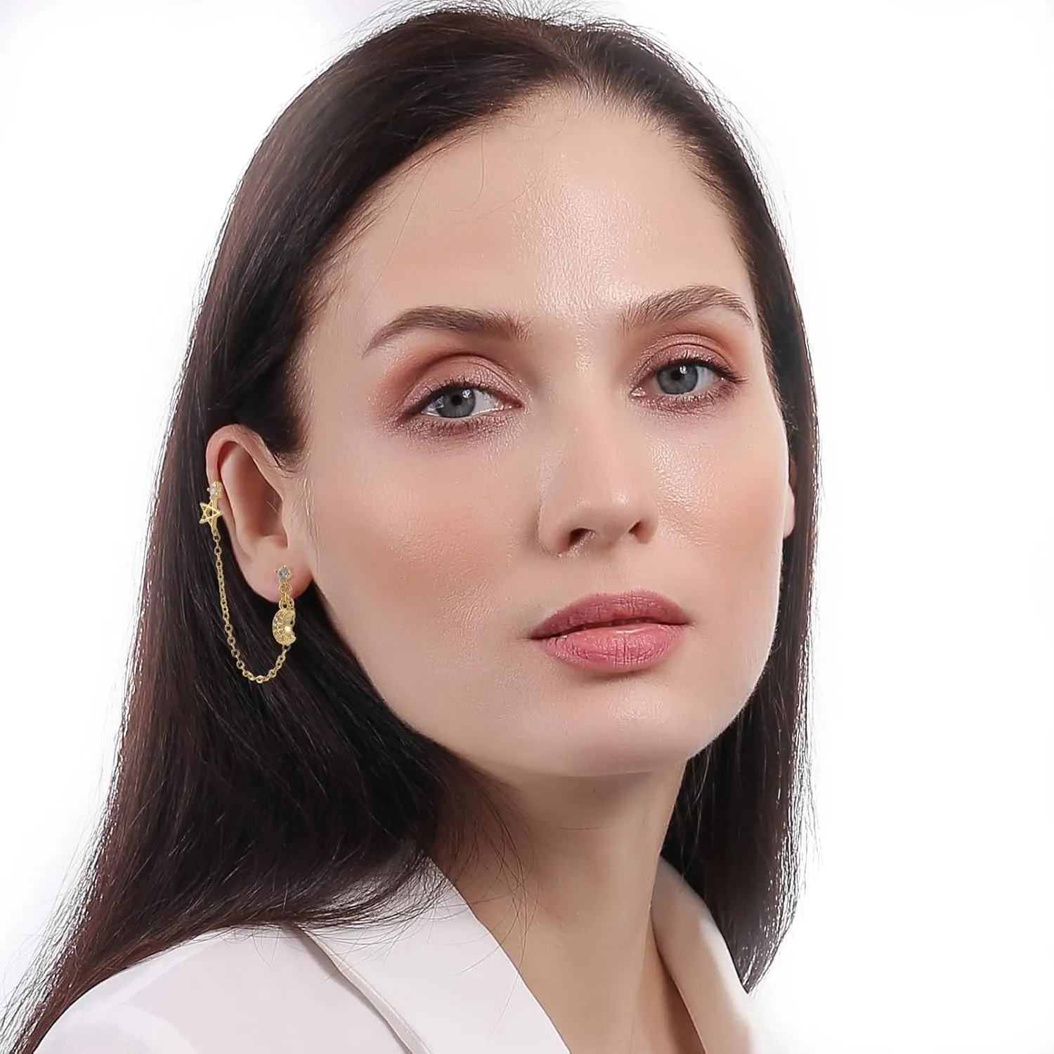 ToHeart Chain Link Earrings for Womens Hypoallergenic 14K Chain Earrings for Womens Minimalist 14K Gold Earrings for Girls