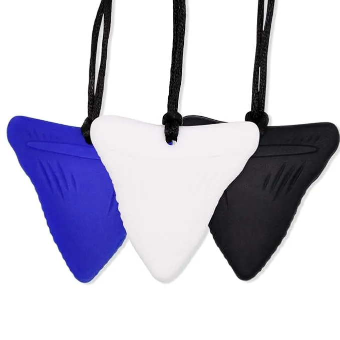 Tooth Sensory Chew Necklace - 3 Pack, BPA-Free Silicone for Kids with Oral Motor Needs