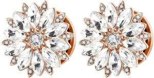 Tunnels Gauges, 2PCS Stainless Steel Tunnel Set Flower with Cubic Zirconia Ear Gauges 00G Ear Piercing Jewelry
