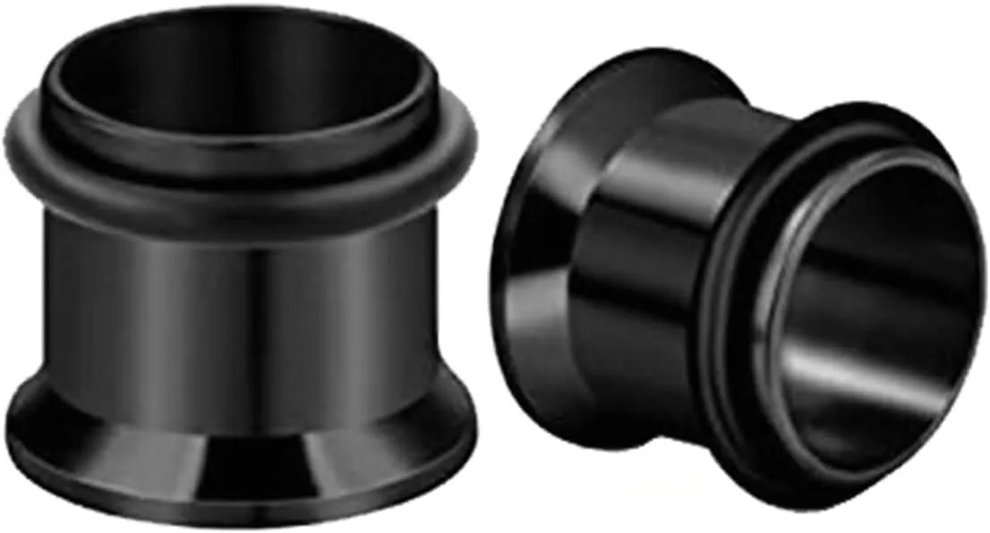 Tunnels Gauges, 2PCS Surgical Steel Ear Plugs Gauges 6mm Simple Hoop Ear Gauges 2G Piercing Jewelry Set