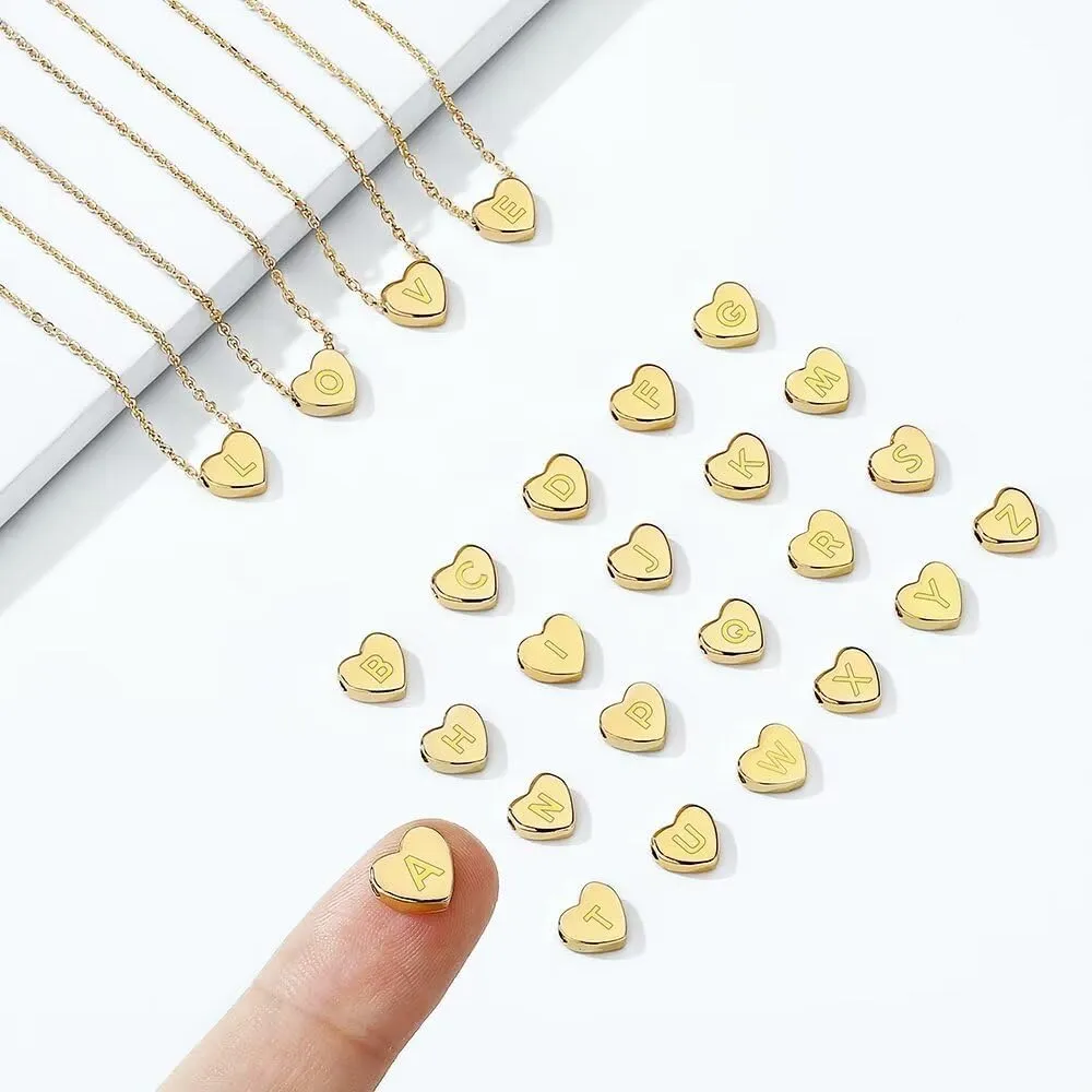 Turandoss Heart Initial Necklace for Women Girls - Dainty 14K Gold Plated Heart Pendant Letter A-Z Alphabet Necklace Tiny Initial Necklaces Gifts for Women Teens Jewelry