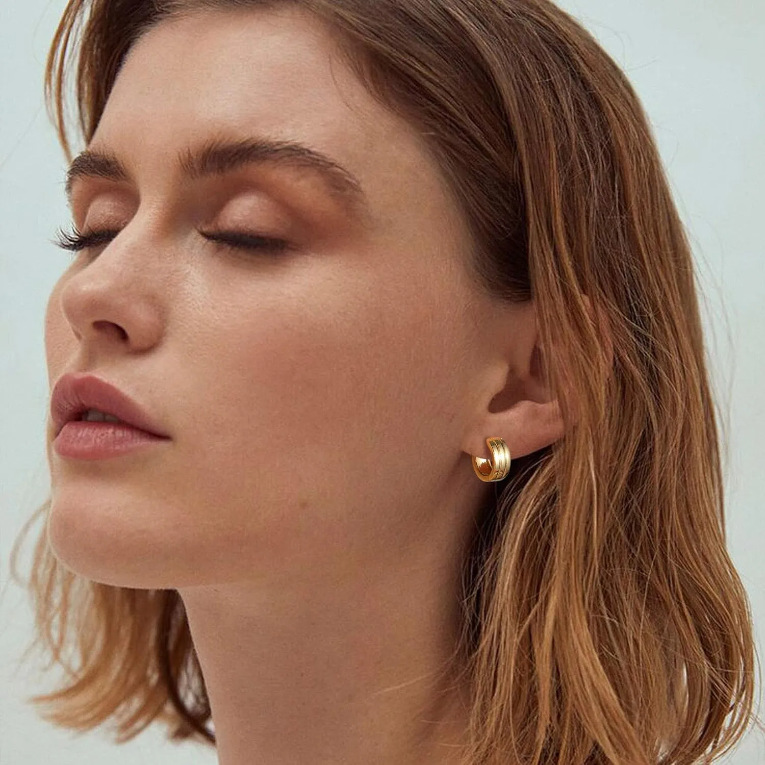 U7 Huggie Earrings for Men Women, Unisex Surgical Stainless Steel Hypoallergenic Earrings,Small Hoop Earrings, Polished CZ/Heart/Spike/Chunky Small Hoops for Pierced or Non Pierced Earrings
