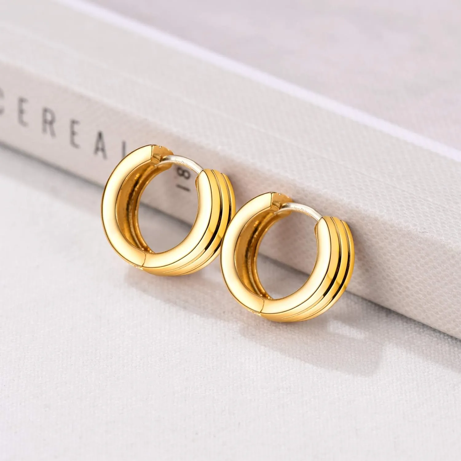 U7 Huggie Earrings for Men Women, Unisex Surgical Stainless Steel Hypoallergenic Earrings,Small Hoop Earrings, Polished CZ/Heart/Spike/Chunky Small Hoops for Pierced or Non Pierced Earrings