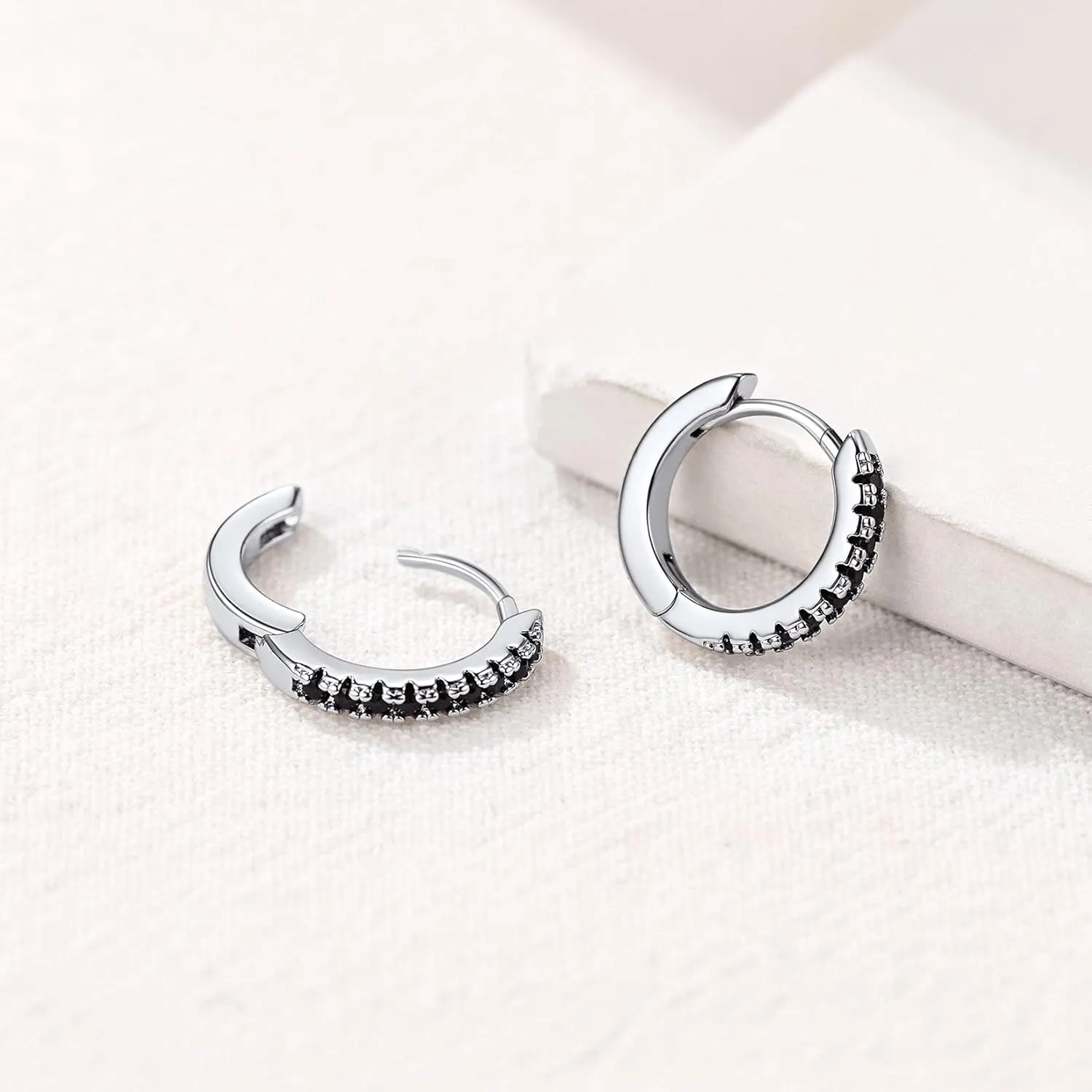 U7 Huggie Earrings for Men Women, Unisex Surgical Stainless Steel Hypoallergenic Earrings,Small Hoop Earrings, Polished CZ/Heart/Spike/Chunky Small Hoops for Pierced or Non Pierced Earrings