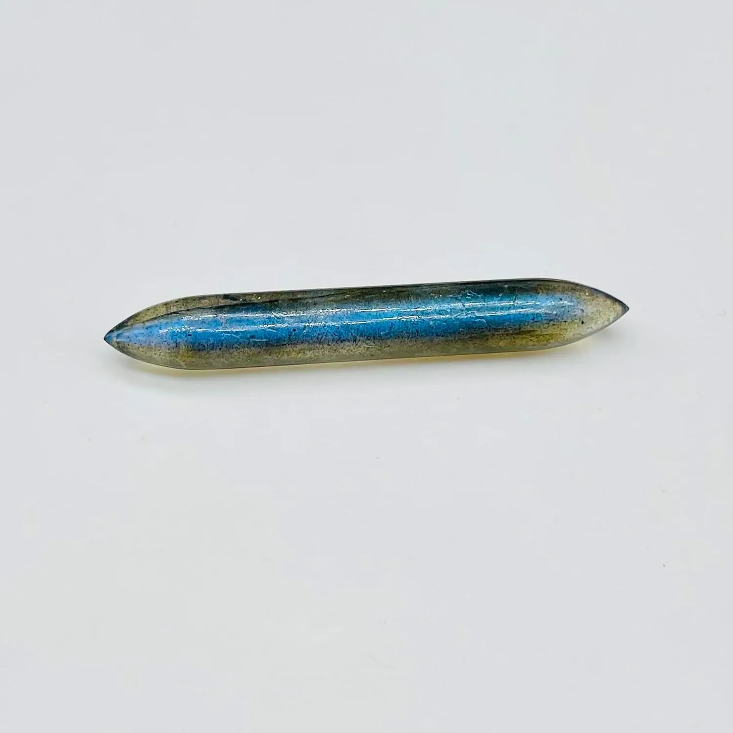 Uni Craft's Natural Blue Flashy Labradorite Crystal Naga Body Piercing Nipple Ring Septum Clicker Hoop Tusk Screw 12G 10G 8G 7G 6G 5G 4G 3G 2G 1G 0G 00G Septum Nose Ring (10g (2.5mm))