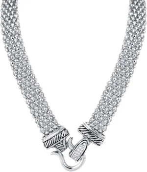 UNY Short Necklace 48cm Popcorn Chain Magnetic Claps Classic Elegant Vintage Antique Jewelry