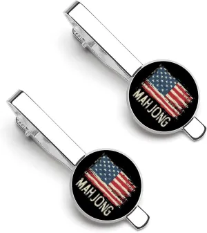 U.S Mahjong Tie Clips for Men Stylish Neck Tie Bar Ideal Gift for Anniversary Wedding Business