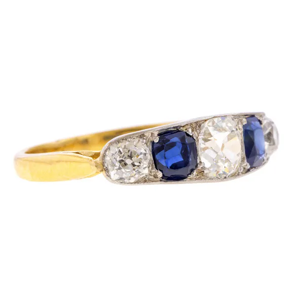 Victorian Diamond & Sapphire Ring