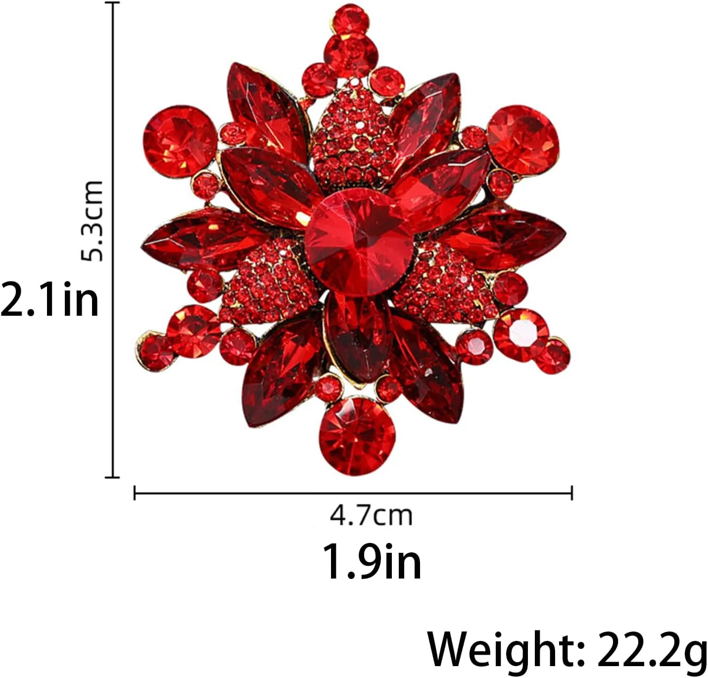 Vintage Crystal Rhinestone Flower Brooch Pin for Women  Elegant Jewelry for Coats, Hats, Dresses