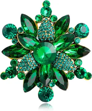 Vintage Crystal Rhinestone Flower Brooch Pin for Women  Elegant Jewelry for Coats, Hats, Dresses
