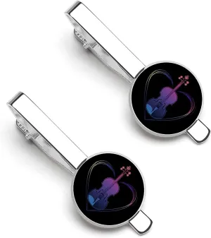 Violin Lover Tie Clips for Men Stylish Neck Tie Bar Ideal Gift for Anniversary Wedding Business