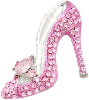 vmcoatdu Women Stylish Charm Brooch Pin Crystal Rhinestone High Heel Princess Shoes Brooch Badge