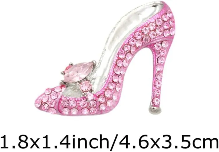vmcoatdu Women Stylish Charm Brooch Pin Crystal Rhinestone High Heel Princess Shoes Brooch Badge