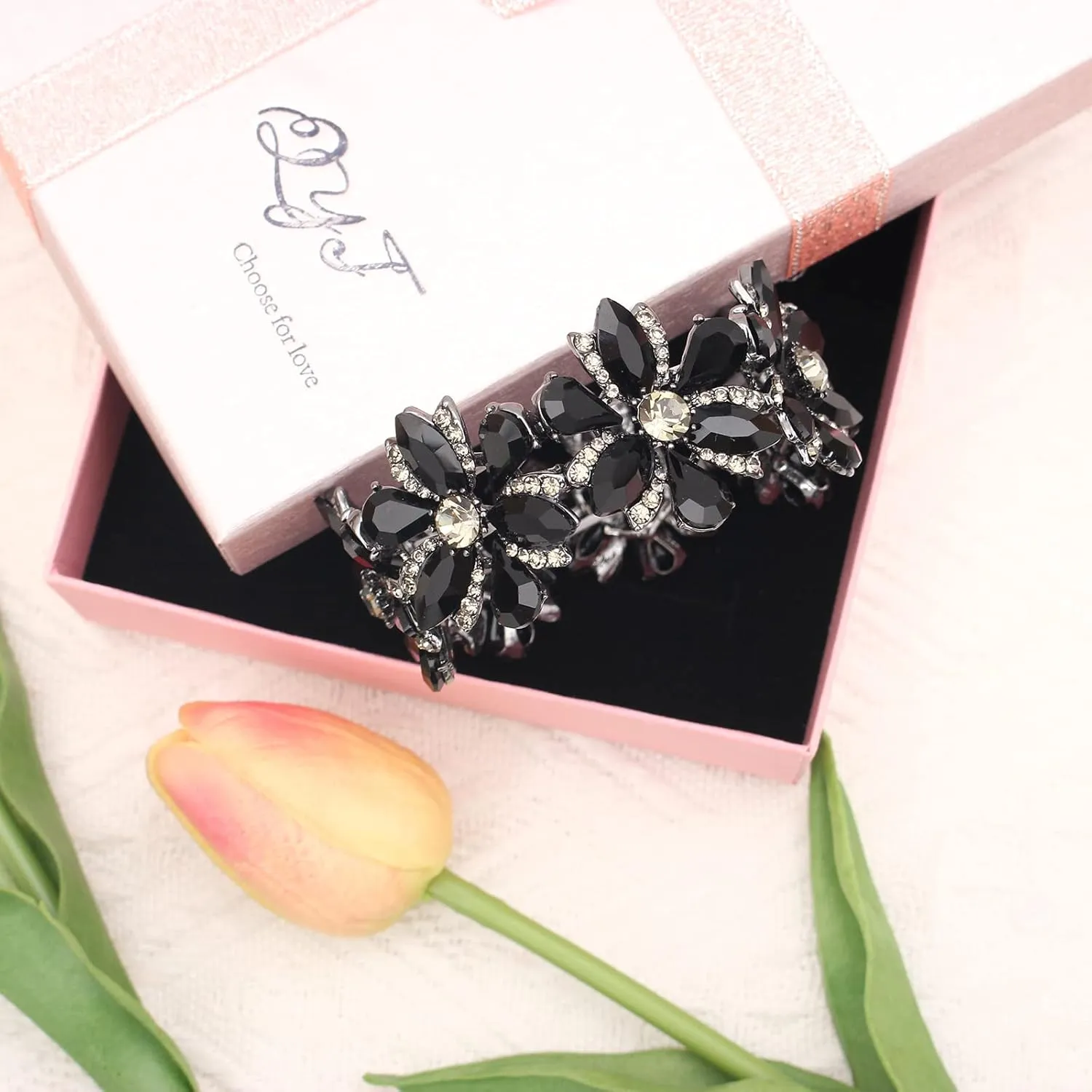 Wedding Bridal Elegant Teardrop Rhinestones Marquise-Shape Crystal Elastic Bangle Stretch Bracelet jewelry for Bride