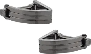 Wedge Gunmetal Wrap Around Cufflinks with Travel Presentation Gift Box