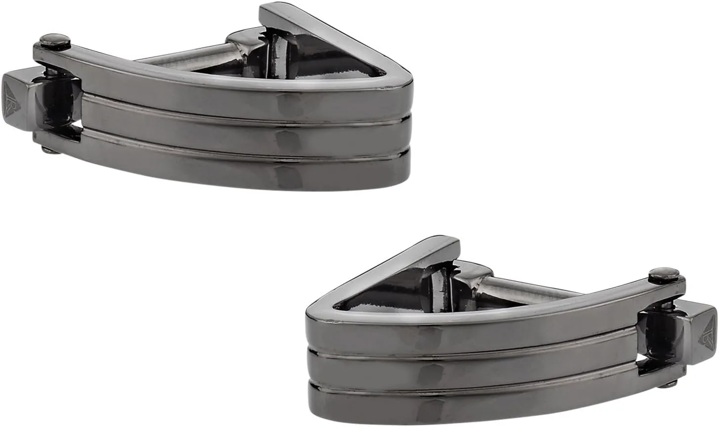 Wedge Gunmetal Wrap Around Cufflinks with Travel Presentation Gift Box