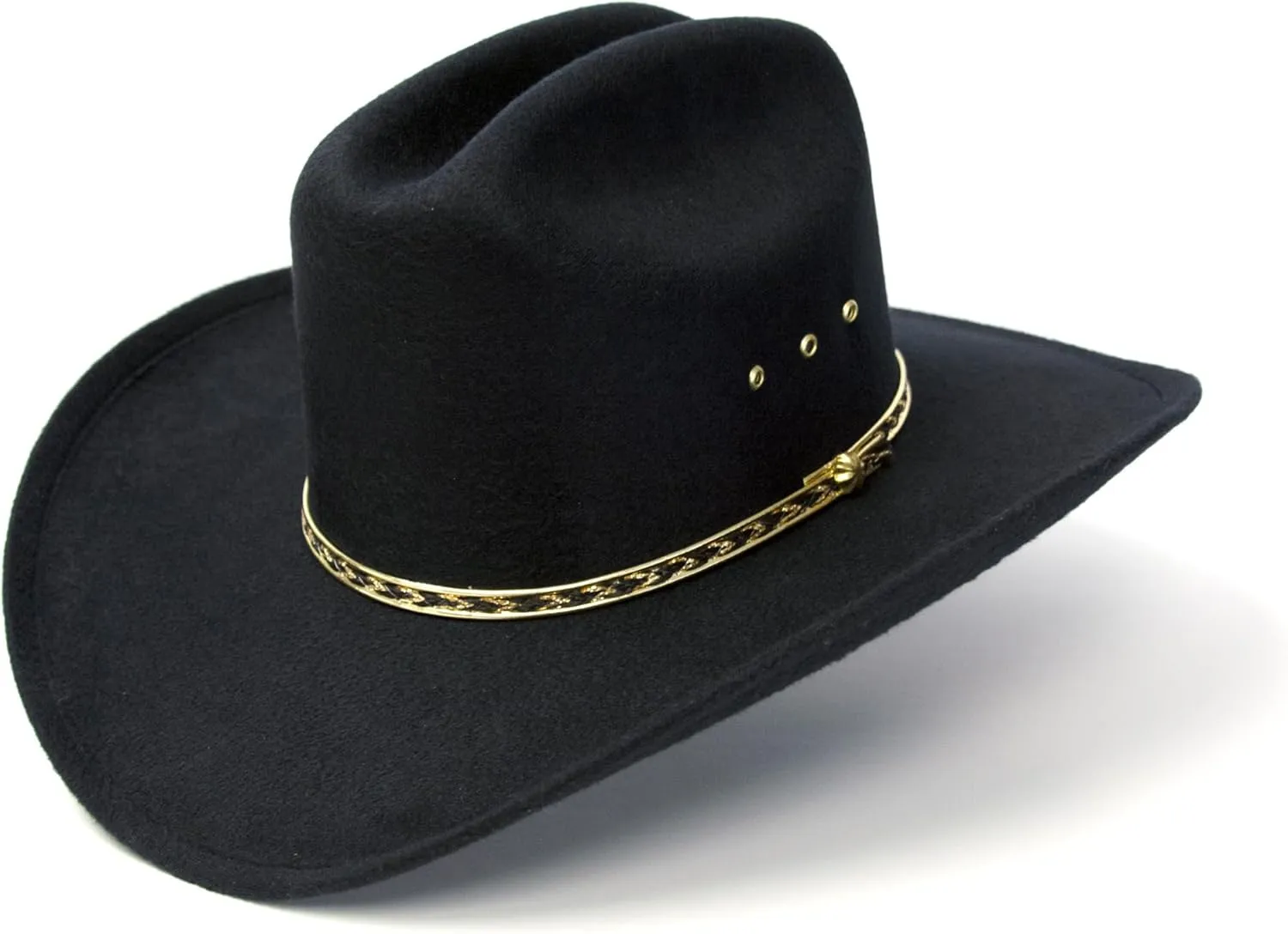 Western Express Faux Felt Finish Cowboy Hat - Cattleman Style with Stylish Gold Hat Band | Kids' Cowboy & Cowgirl Hat