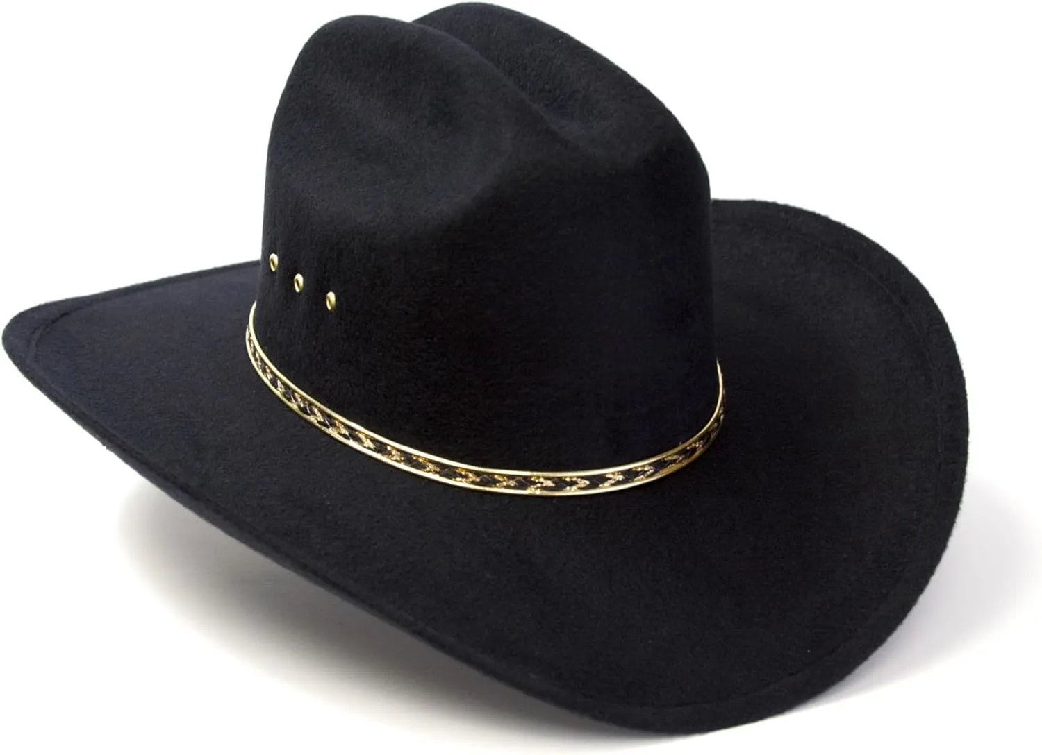 Western Express Faux Felt Finish Cowboy Hat - Cattleman Style with Stylish Gold Hat Band | Kids' Cowboy & Cowgirl Hat