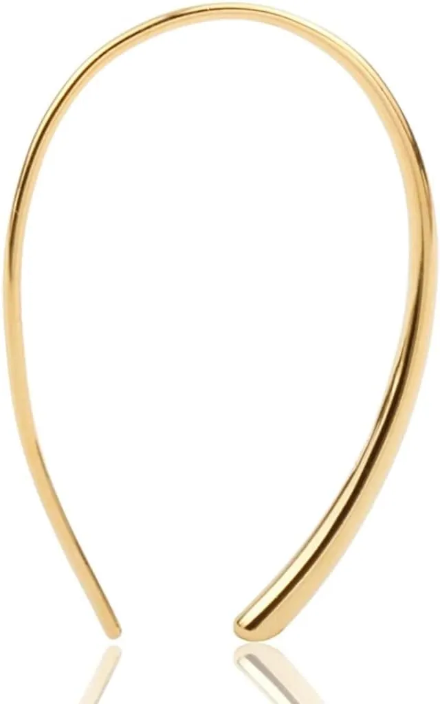 Women Earring | U-Shaped Hoop Earrings | Upside Down Hoop Earrings | 18K Gold Plated or Sterling Silver | Highly polished design